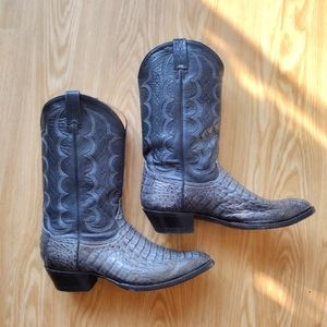 Vtg Tony Lama Exotic Western Boot Sz 12D